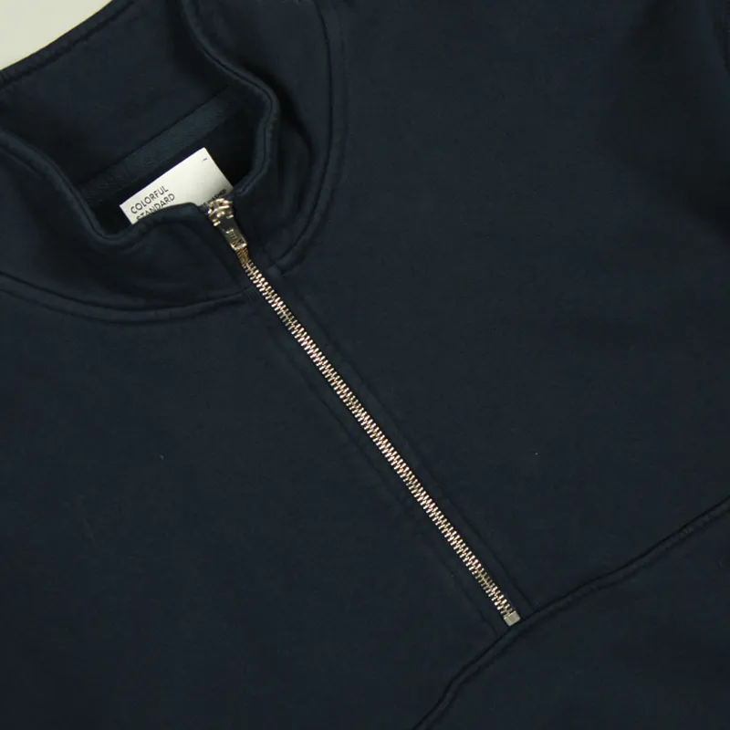 Colorful Standard Organic Quarter Zip - Navy Blue-1